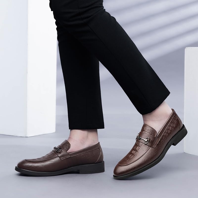 Men's Slip-On Oxford Shoes Pointed Toe Derby Classic Comfortable Soft Rubber Sole Formal Business Casual Dress Shoes2