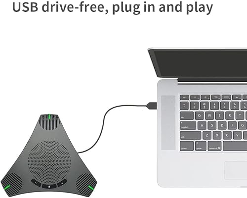 Miniatura 3 de Micrófono de altavoz de conferencia, micrófono USB omnidireccional para 8 a 10 personas, conferencia de negocios, micrófono omnidireccional de 360,