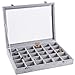 Produktbild Meshela Damen-Schmuckkasten Schmucklade Ringbox Schmuckkästchen für Halskette, Armband, Ringe und Ohrringe grau (30 Fächer)