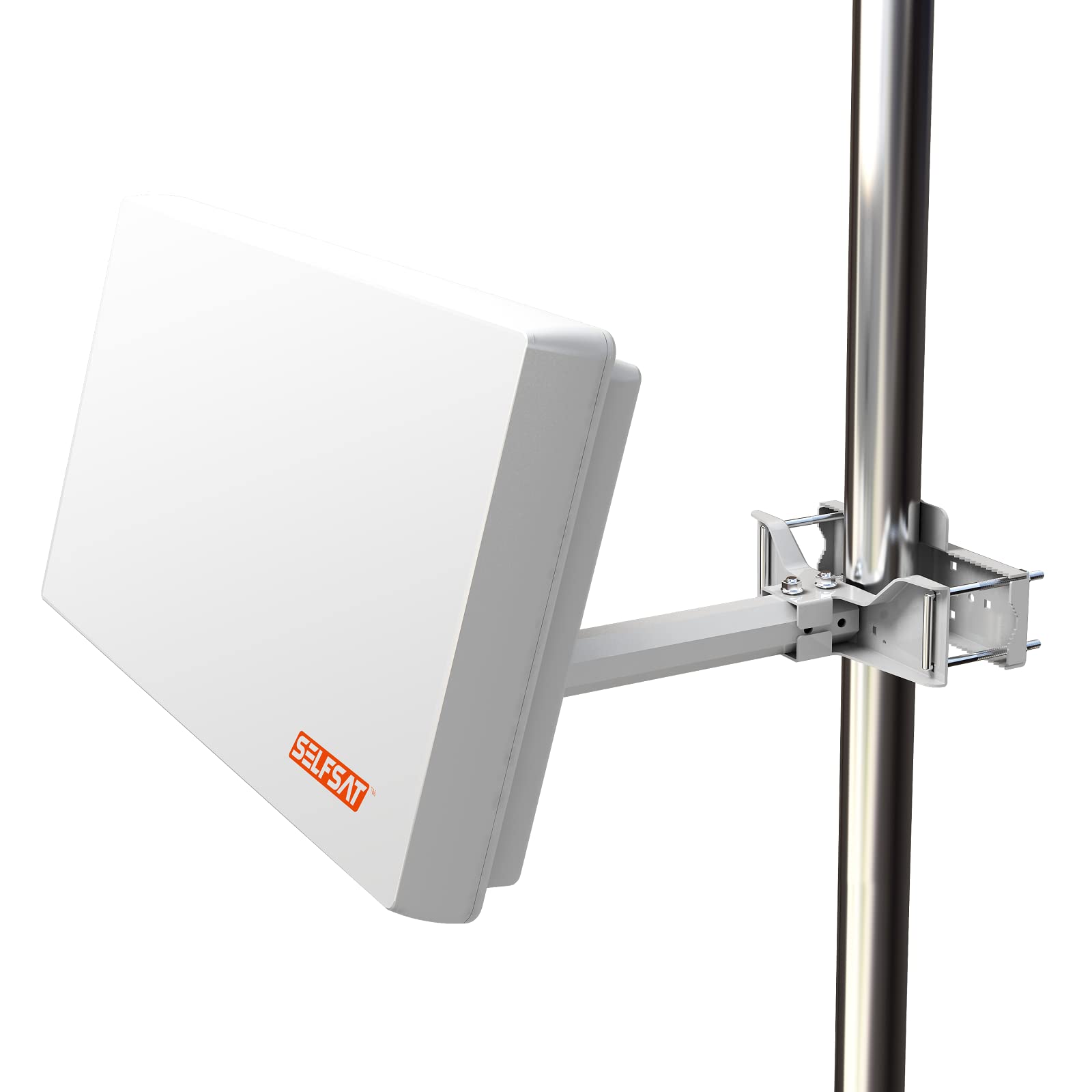 SELFSAT H22D4+ Set - Quad Flachantenne Full HD 4K UHD für Vier Teilnehmer inkl. Fensterhalterung + SAT-Finder + Fensterdurchführung + F-Stecker + Wetterschutztüllen