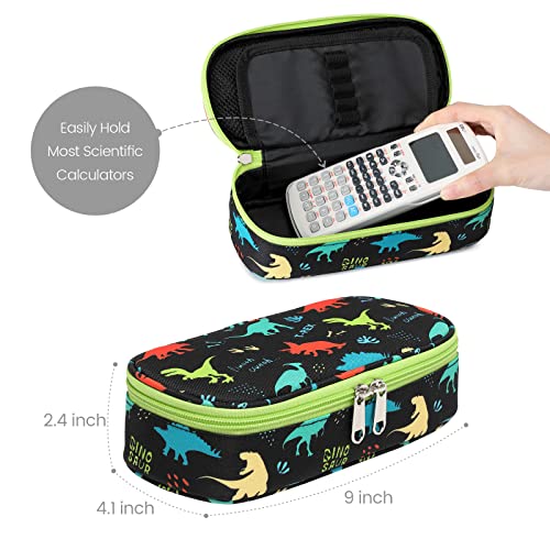 Image of Cambond Pencil Case for Boys - Cute Pencil Case for Kids Large Capacity Pencil Pouch for School, Pencil Cases Only, Black Dinosaur