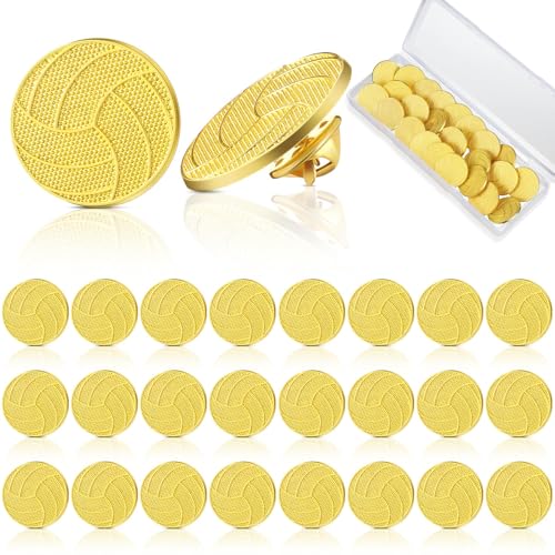 Tondiamo 24 Pcs Volleyball Chenille Pins Gift Gold Volleyball Lapel Pins for Team Player Sports School Student Reward Jackets Backpack Hat Badge Brooch Gifts Senior Night Party Favors Birthday Decor