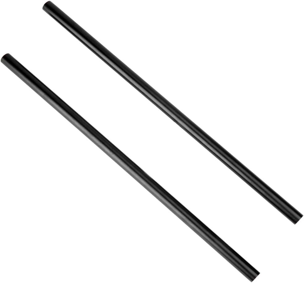 15mm Rod 16 Inch (40CM) Long for Shoulder Rig Rod Support System, Black Aluminum Alloy, Pack of 2-171