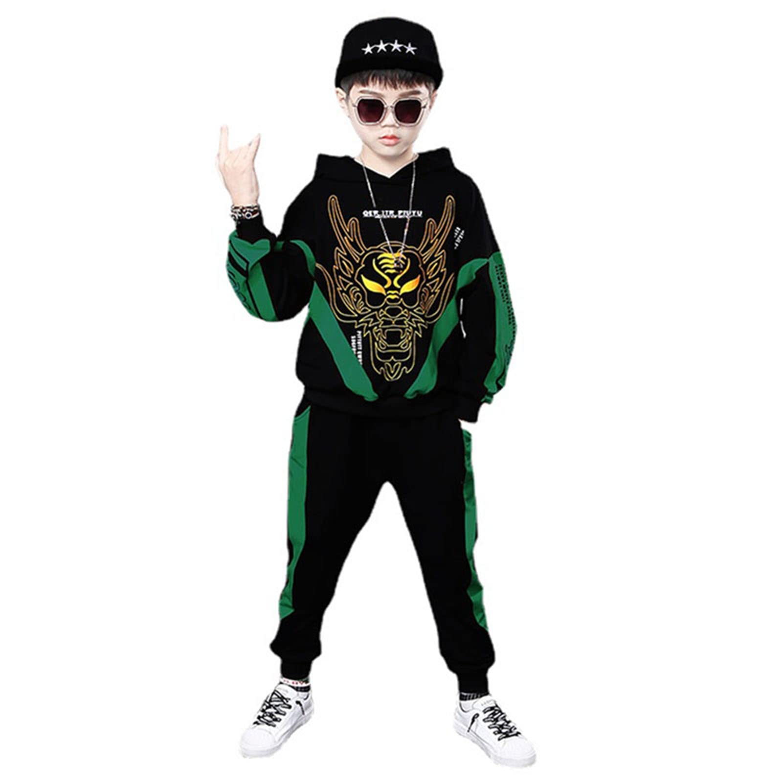 Junge Hoodie Bekleidungssets, Kleinkind Gutaussehend Sweatshirt + Hosen Outfit, T-Shirt Tops Hosen Böden Kleidung Set, Trainingsanzug-Set Für 3-13 Jahre