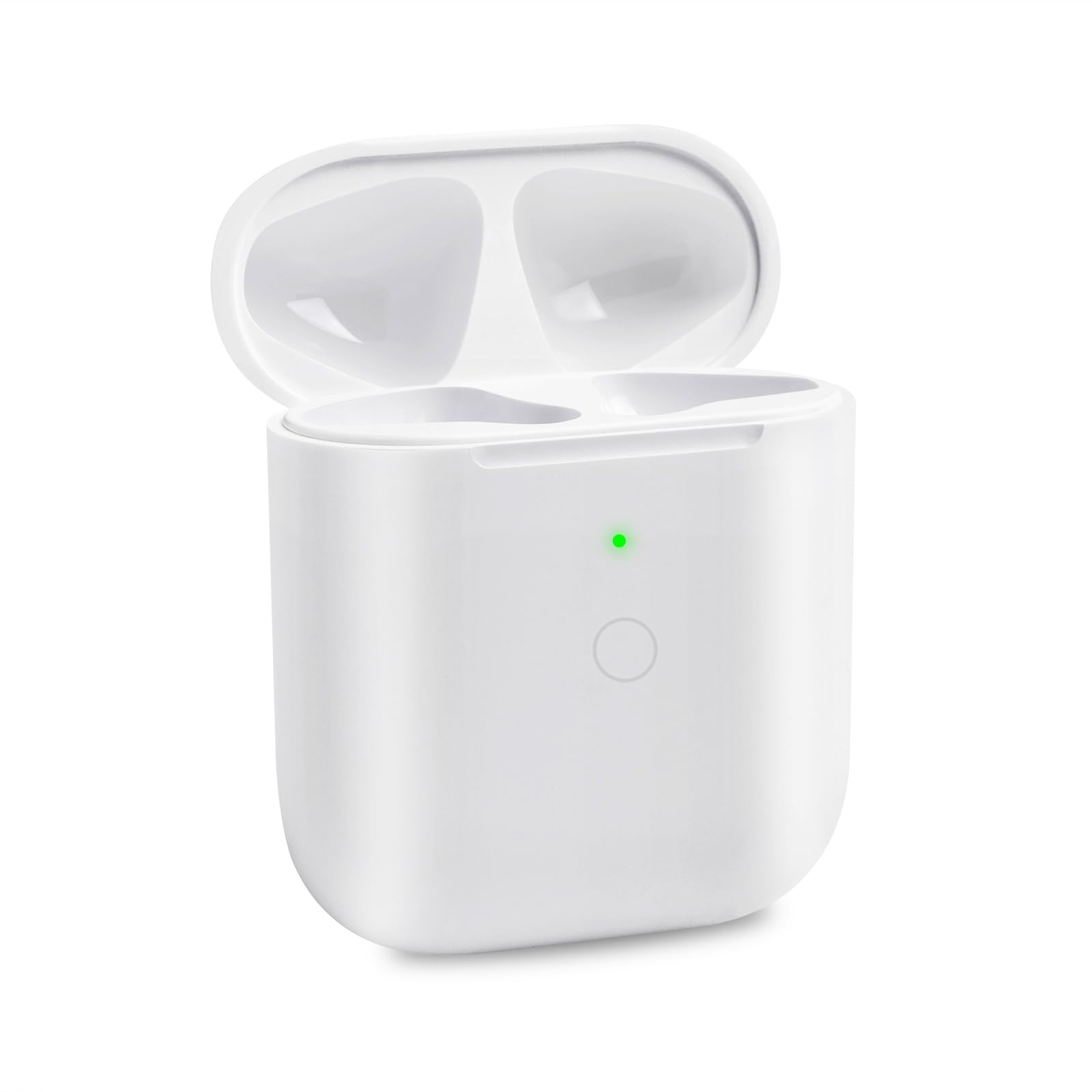 Chillyfar Charging Case Compatible with Air Pods 1 2 Gen Charger Cases Replacement with Bluetooth Sync Pairing Button, Support Wired & Wireless, White