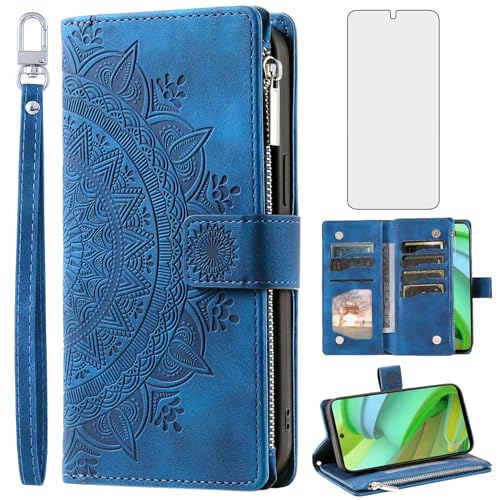 Coque Moto G Power 5G 2023 mandala fleur avec dragonne pour vos sorties