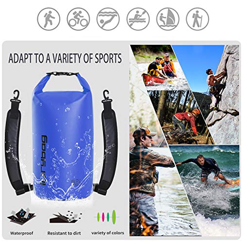 Image of IDRYBAG Dry Bags for Kayaking Waterproof 2L /5L /10L /15L /20L, Small Dry Bag Waterproof Floating, Dry Sack Waterproof Bag for Paddleboarding Travel