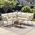 YITAHOME Rattan 4PCS Patio Furniture Set, Outdoor Wicker Conversation Sectional L-Shaped Sofa with 5 Seater for Backyard, Porch, Detachable Lounger with Thickness Cushions and Side Table - Beige