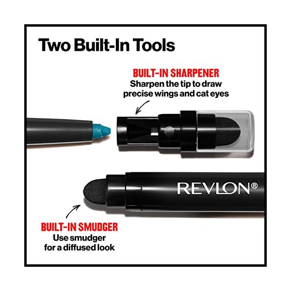 REVLON-ColorStay-Pencil-Eyeliner-with-Built-in-Sharpener-Waterproof-Smudgeproof-Longwearing-Eye-Makeup-with-Ultra-Fine-Tip-201-Black-001-oz Revlon ColorStay Pencil Waterproof Eyeliner, Smudge-Proof, Eye Makeup with Built-In Sharpener, Packaging May Vary, 201 Black, 0.01 Oz