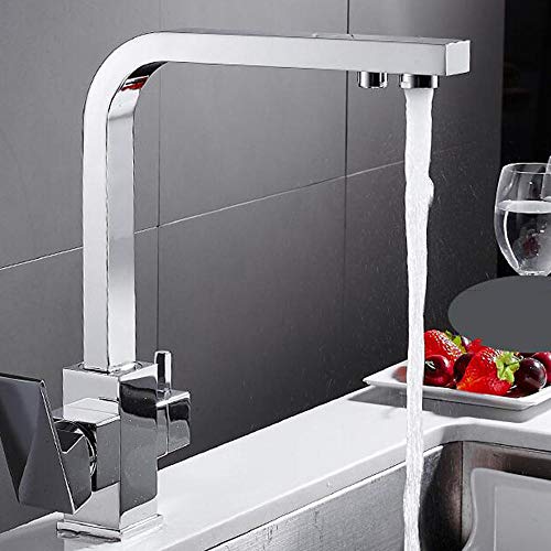 Grifo purificador de agua para fregadero de cocina de latón giratorio que elimina grifos secundarios 4