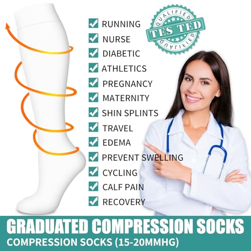 Image of COOLOVER 3 Pack Compression Socks Women & Men-Best Medical,Nursing,Travel, Flight Socks-Running & Fitness Pregnancy