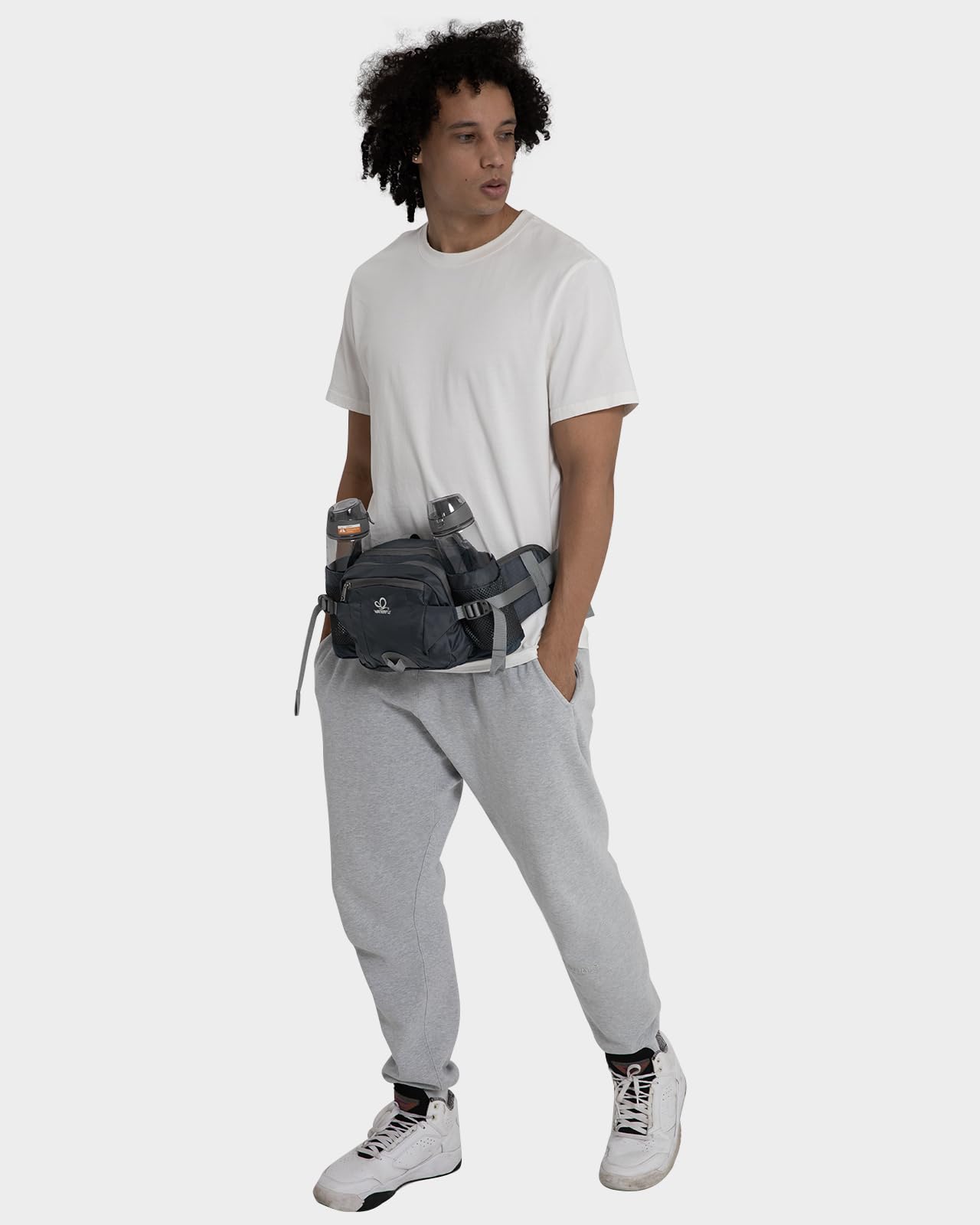 WATERFLY Marsupio: Fannie Pack 2 portabottiglie da acqua cintura lombare escursionismo camminata corsa jogging campeggio grande donna uomo (bottiglia non inclusa)