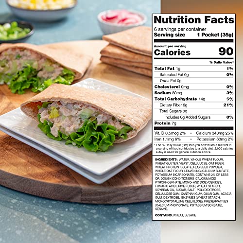 Toufayan Smart Carb Smart Pockets Pita Bread Low Carb Low Calorie