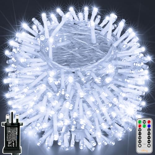 Ollny Fairy Lights Mains Powered, 60m 600 LED Outdoor String Lights, Cool White Waterproof Garden Light with Plug/Timer/8 Modes/Dimmable for Outside/Indoor/Window/Wedding Decorations Ollny Fairy Lights Mains Powered, 60m 600 LED Outdoor String Lights, Cool White Waterproof Garden Light with Plug/Timer/8 Modes/Dimmable for Outside/Indoor/Window/Wedding Decorations