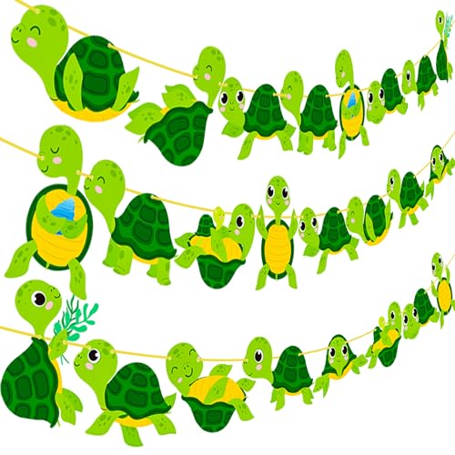 Turtle Party Banner 3Pcs Under The Sea Turtle Birthday Party