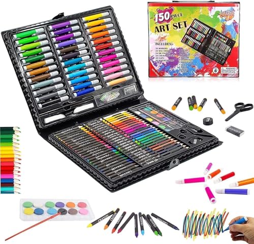 Image of Deluxe Drawing and Painting Art Set Crayon Color Set for Kids | Case Art & Craft Supplies | Great return Gift (Modern, 150)