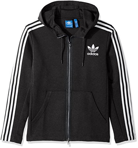 adidas Originals Men's Outerwear Curated Full Zip Jacket, Black Melange, Medium