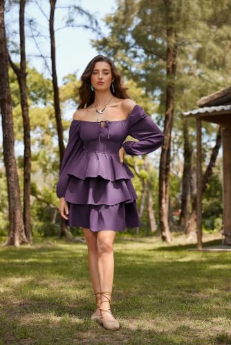 Pirate Costume Women Mini Long Sleeve Renaissance Dress Dark Purple S - image 3