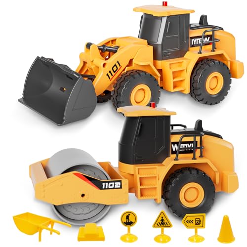 Engin de chantier jouet : pack de 2 camions de sable avec sons et lumières pour enfant