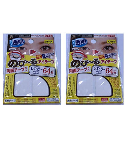 【Set of 2】DAISO Double eyelid Tape 64pcs. Regular type (Clear) No.360