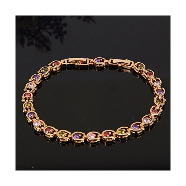 Women Bracelets, 18K Multi-Gemstone and Diamond Tennis Bracelet Gold Heart Bracelets for Women (Diamond Bracelet)