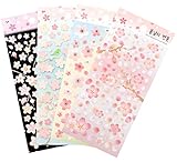 Cherry Blossoms in Full Bloom/Sakura Sticker Sheets (4 Pack) Diary Decoration Sticker Scrapbooking Craft Sticker