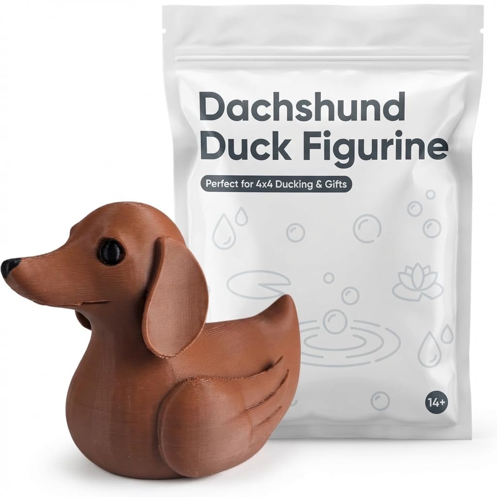 3D Printed Dachshund Duck Figurine - Whimsical Hybrid Décor 3.5