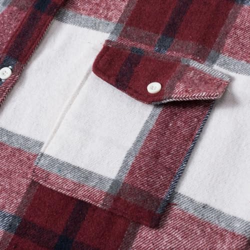 Image of HZXVic Boys Flannel Shirts Toddler Plaid Shacket Kids Button Down Long Sleeve Shirt Family Matching Outfits 12 Months-2XL