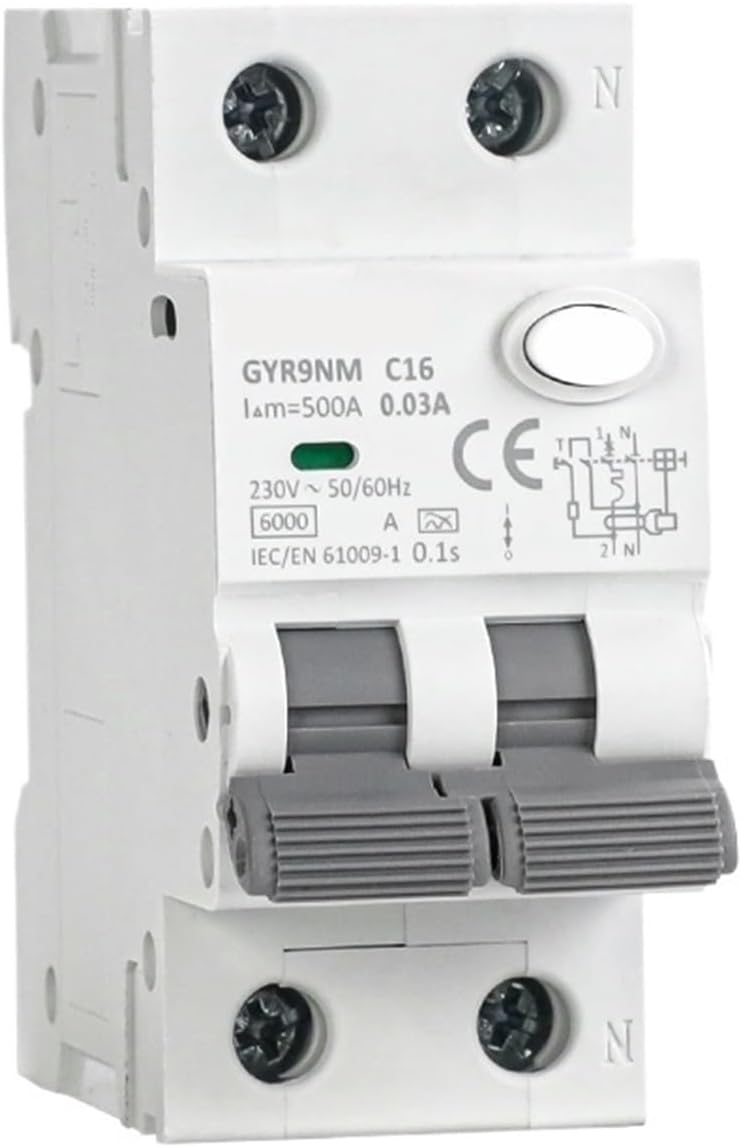 Circuit Breaker GYR9NM Type A RCBO 2P 4P Magnetic Residual Current Circuit Breaker with Over Current Protection 10A 16A 25A 32A 40A 30mA(2P 40A 30mA)
