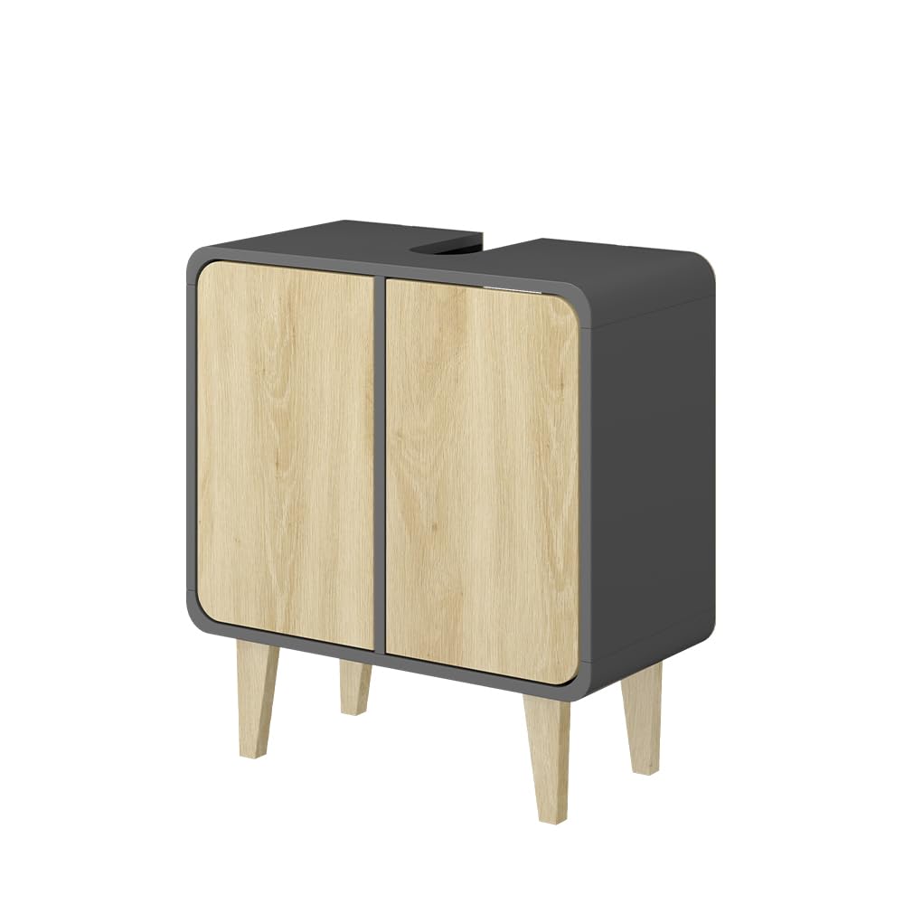 Vicco Mobiletto per lavabo Arla, Antracite/quercia, 60 x 61 cm