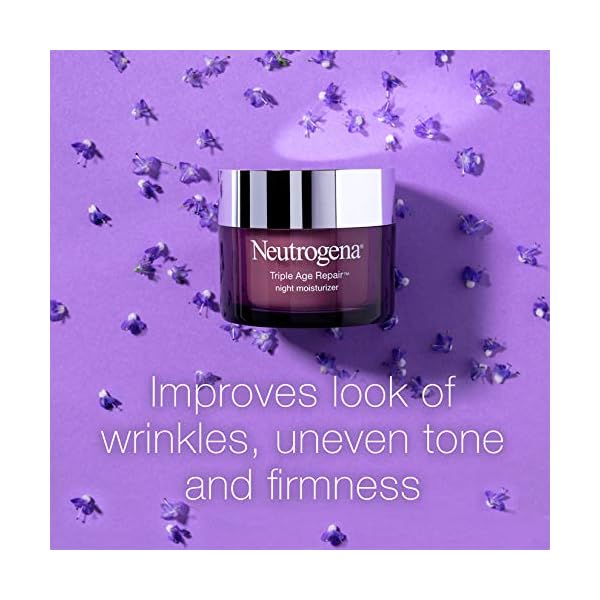 Neutrogena Triple Age Repair Anti-Aging Night Cream with Vitamin C; Fights Wrinkles & Evens Tone, Firming Anti-Wrinkle Face & Neck Cream; Glycerin & Shea Butter, 1.7 oz