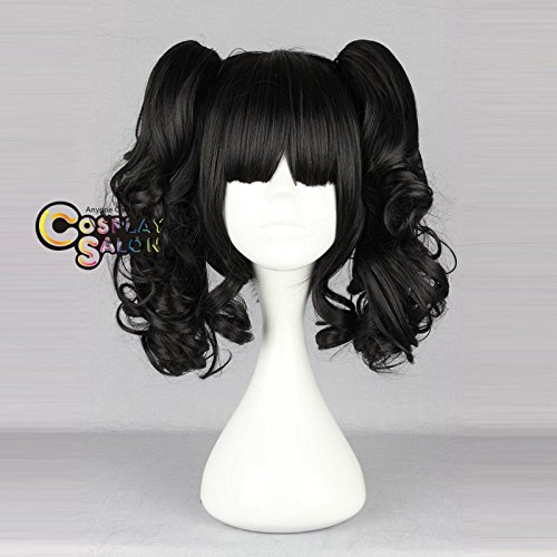 Black rolls for cosplay cosplay Wig 35CM Lolitastyle iron