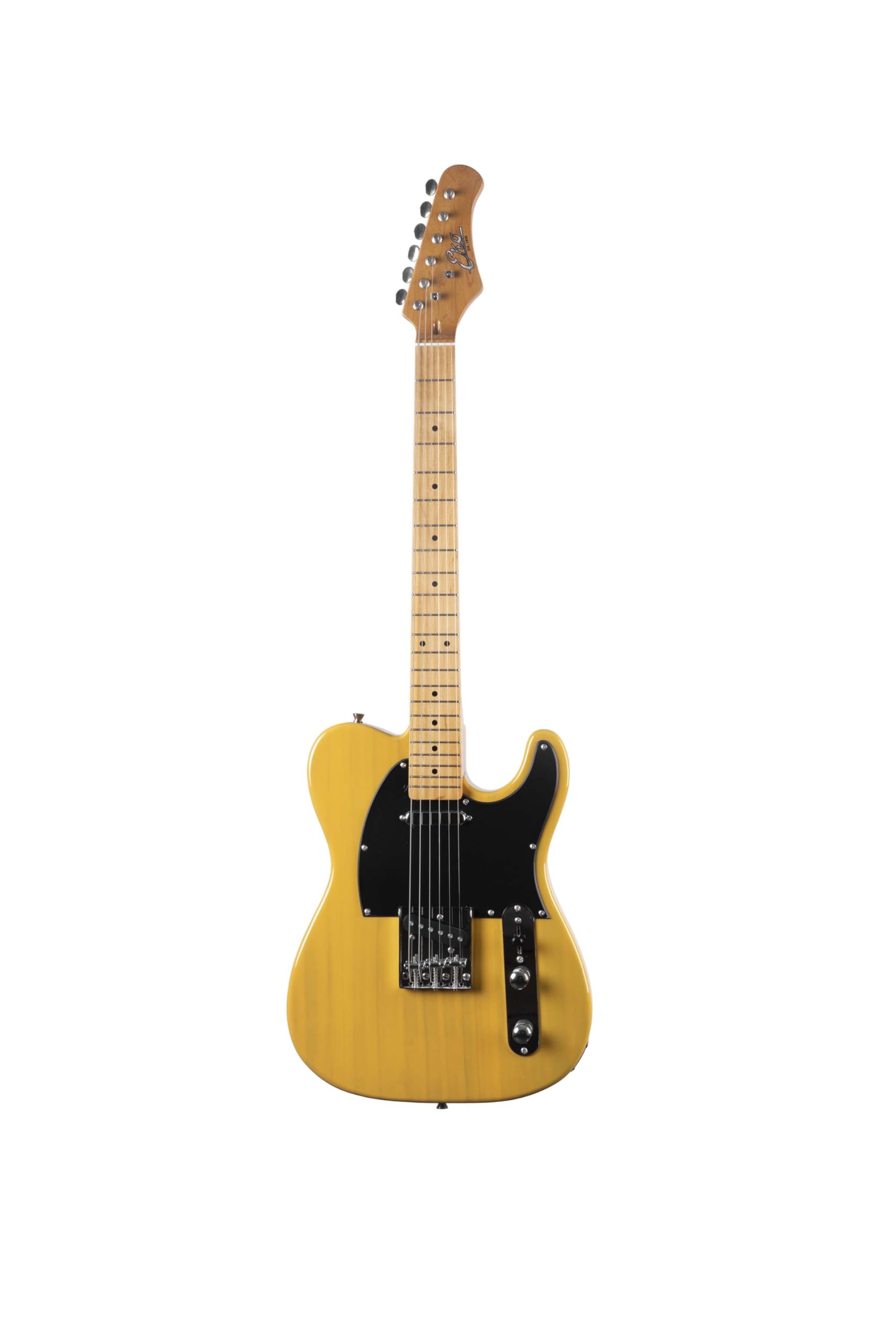 EKO GUITARS – Guitare Électrique TL‑401, Corps en Paulownia, Manche en Érable, Touche en Érable, 2 Micros Single‑Coil, Chevalet de type Tele, 22 frettes, Mensure 650 mm, Couleur Butterscotch