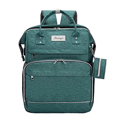 Image of KABAQOO Baby Diaper Bag Backpack, Large Baby Bags for Boys Girls, Waterproof Travel Diaper Bag with Changing Pad, Pacifier Case and Stroller Straps, Baby Registry Search Shower Gifts, Green