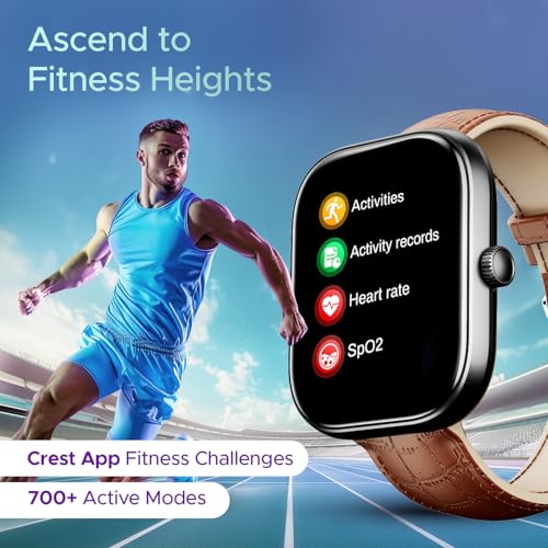 Image of Boat Wave Sigma 3 w /Turn-by-Turn Navigation, 2.01 inch HD Display, BT Calling, Crest+ OS, QR Tray, Watch Face Studio, Coins, Emergency SOS Smart Watch for Men & Women(Brown Leather)