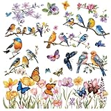 AUTOCOLLANTS MURAUX AUTO-ADHÉSIFS:L'autocollant oiseau est fabriqué en PVC de haute qualité, qui est sûr, imperméable et durable. Ils sont faciles à coller et à déchirer, et ne laisse aucune trace.
