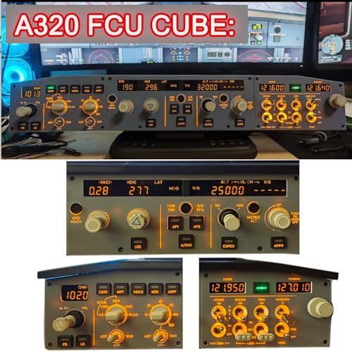 Image of Flight Simulator A320 FCU CUBE Driving Mode Flight Control;Simulated Flight Airbus FCU + Left EFIS + Customized Lighting Frequency Mode + Landing Gear Mode+ Light shield Support For X-Plane MSFS2020 (FCU CUBE+EFIS +Lighting Mode)