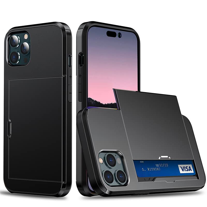 SMAIGE Compatible with iPhone 14 Pro Max Case with Card Holder Dual Layer Hybrid Wallet Case Heavy Duty Protection Shockpr...