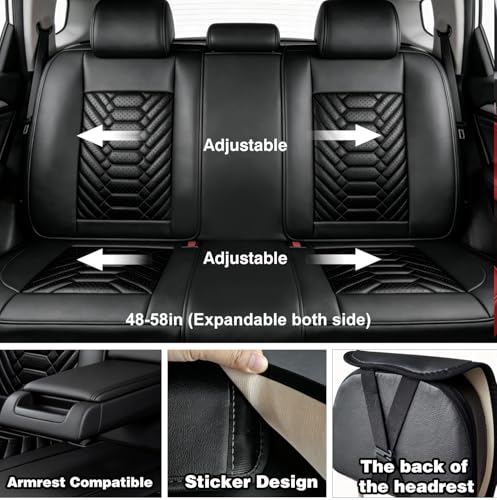 Image of Foneso Car Seat Covers for Dodge Ram Full Set | Fits for 2009-2026 Ram 1500 /2500 /3500 Crew Quad Regular Cab,Heavy Duty Protection Pickup Cushions with Split Flat Bench 40 /60