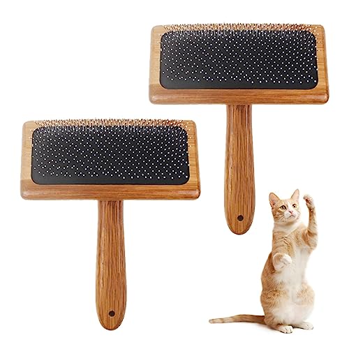 2PCS Comb Bamboo Air Cushion Fur Rugs Wool Carders Wool Carding Comb Hand Carders forWool Needle Felting Wools Carder Brush Pillows for Wools Coat Felt Rug Tassel Dog Hair
