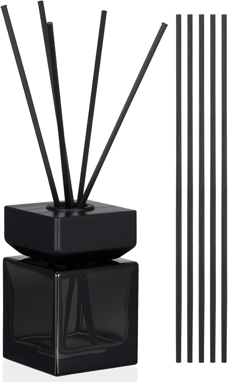 Empty Aroma Diffuser Bottle with Wooden Lid 3.54X2.17In Refillable Reed Diffuser Jar for Home Indoor Fragrance Aromatherapy