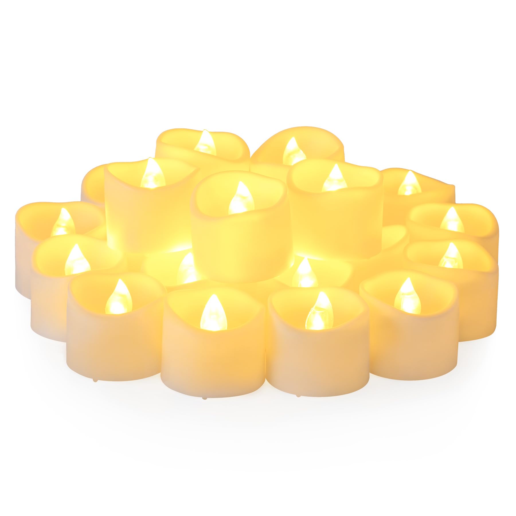 Yakpo Confezione da 72 lumini votivi a batteria, 3,8 x 3 cm, senza fiamma, tremolanti a LED, piccole candele finte, per Halloween, matrimoni, feste