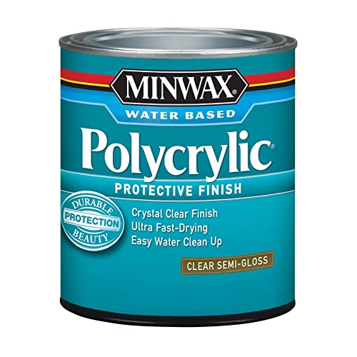 1/2 Pt Minwax 24444 Clear Polycrylic Water-Based Protective Finish Semi-Gloss #TOP6