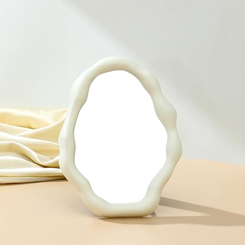 Miniatura 3 de Hermoso espejo de pared de nube irregular, perfecto para decoración de habitaciones, almacenamiento de joyas y espejo de maquillaje (blanco nube de