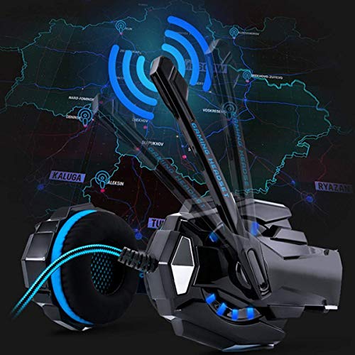 WHSS Gaming Headset, Wired Stereo Ruisonderdrukking Over Ear Hoofdtelefoon Met Microfoon LED Light For For PS4, XBOX 360, XBOX ONE, Computer, Mobiele Telefoon, Computer Game (rood/Blauw) - Afbeelding 5