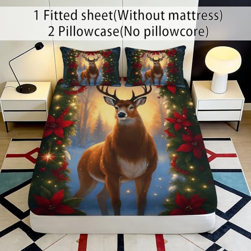 Matelas cerf fitted cover lavable en microfibre 140x200 cm imprimée
