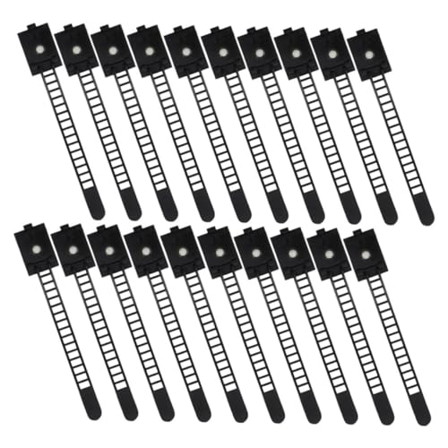 Homoyoyo 25pcs clips ajustables adhesivos para cable para organización de escritorio, sujetadores de cable resistentes para uso miniatura 1