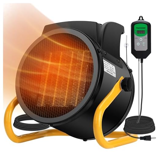 Greenhouse Heater with Thermostat, 1500W, Auto Temperature Control Kit with Digital Display, Fast Heating, Overheat Protection, for Grow Tent, Greenhouse, Flower Room, Patio, Winter Plants, YW