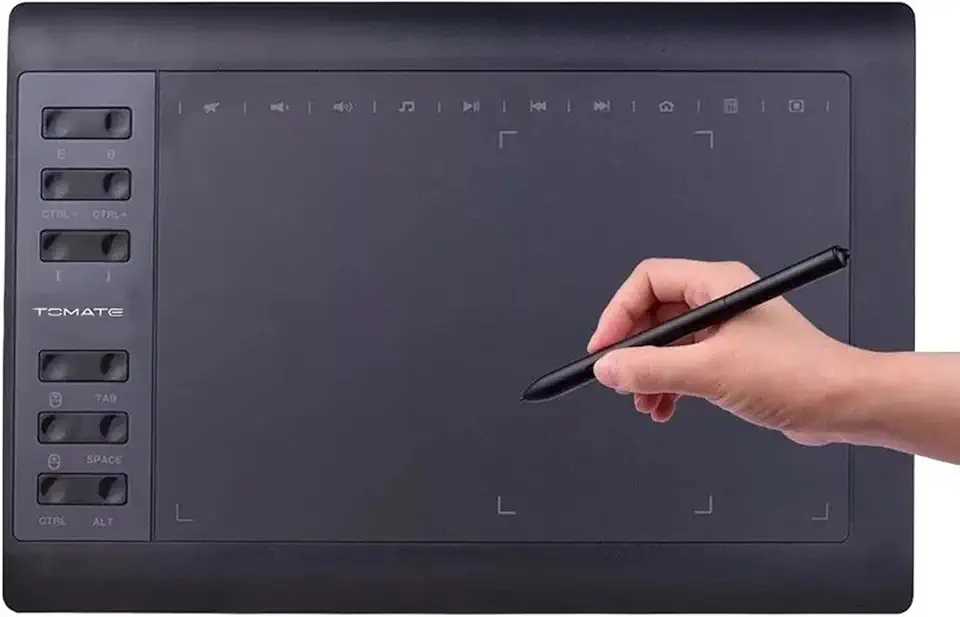 Marblue Mesa Digitalizadora 11,6" Preta com Resolução 5080LPI e 266PPS para Estudantes, Desenho, Pintura e Anotações, com Caneta, Suportes, Adaptadores e Acessórios