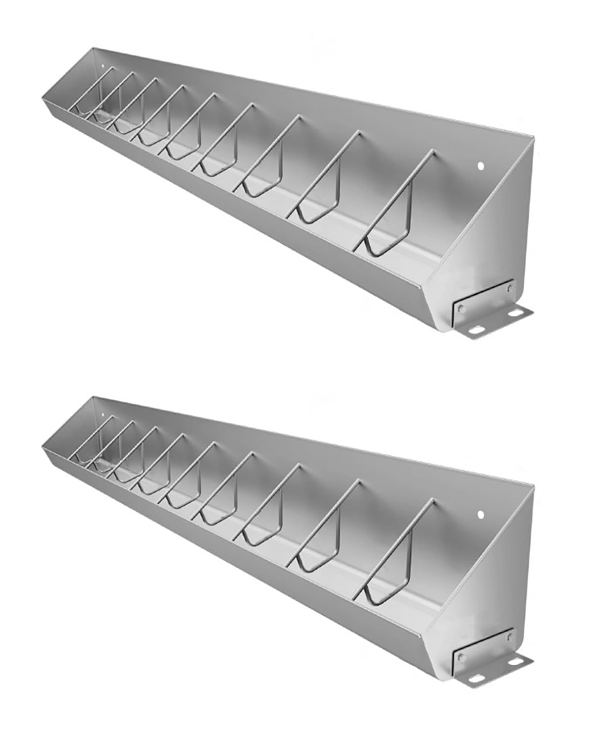 Comedero para Cerdos Paquete de 2 Comederos para Lechones de Acero Galvanizado. Comedero Metálico Sin Desperdicios para Ganado, Caballos y Ganado. Comedero para Exteriores.(78.7"(6.5ft))